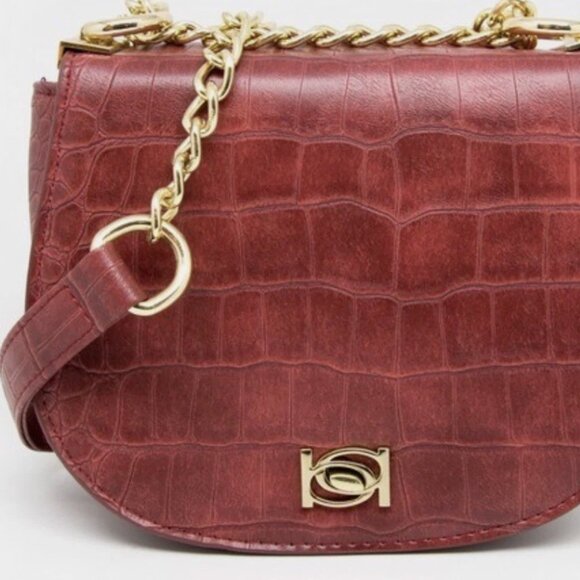 *BEBE* Michelle Mini Saddle Bag Crossbody Chain Strap Shoulder Purse - NEW - Picture 10 of 11